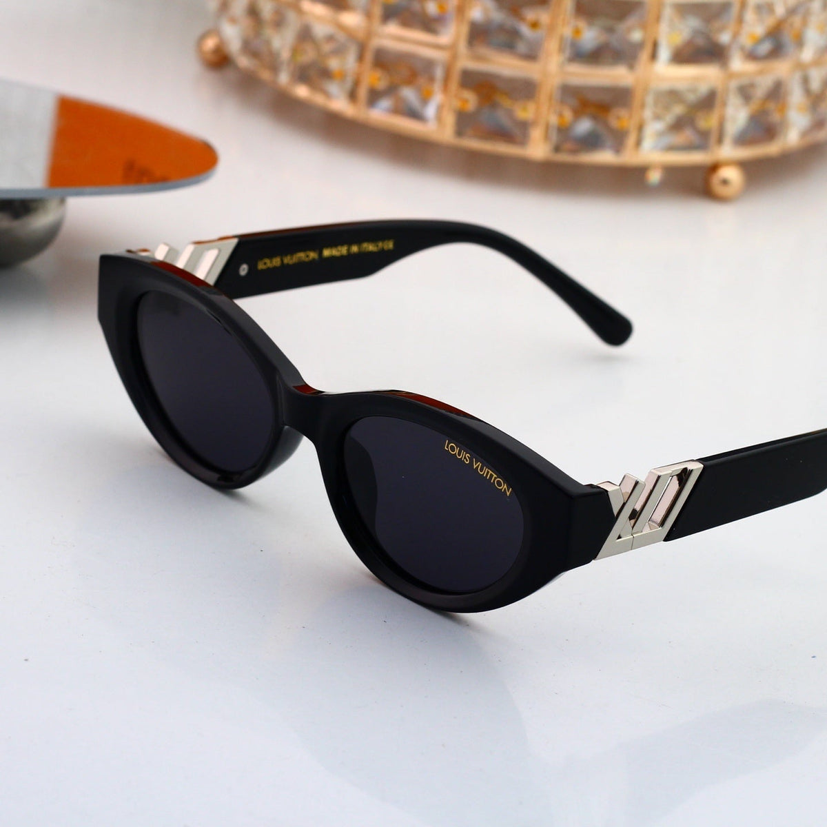 Cat Eye Sunglasses with Metal Side Detail 6162