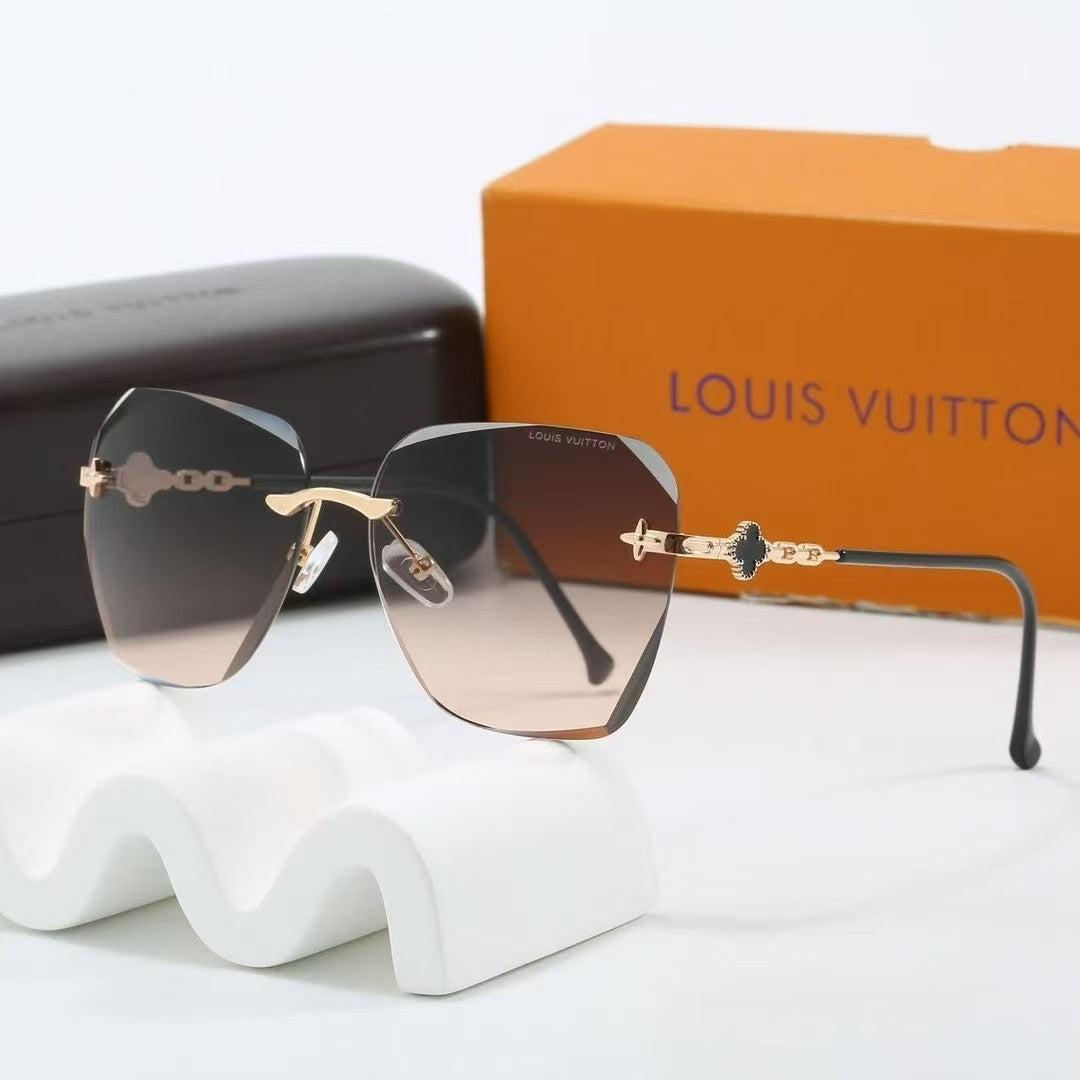 Clover Temple Rimless Polygon Sunglasses