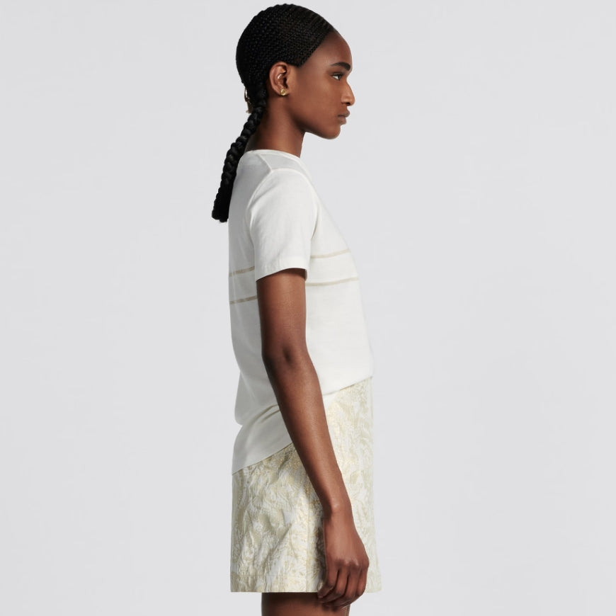 Gold Tone Logo Embroidered Butterfly T-Shirt