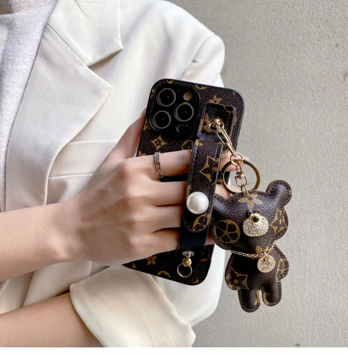 Luxurious Leather Bear Wristband Case