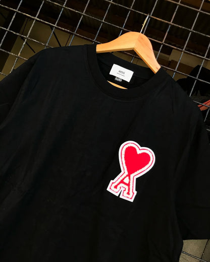 Solid color love short sleeve T-shirt