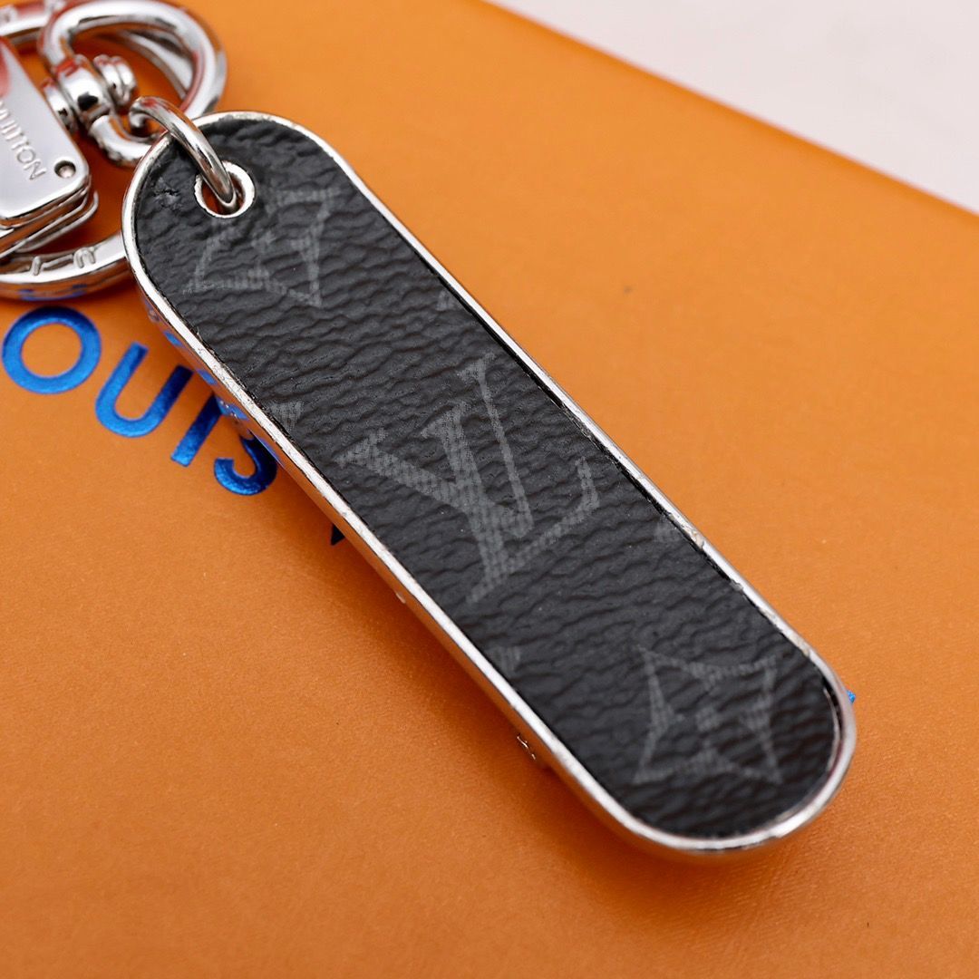 Leather Monogram Skateboard Keychain