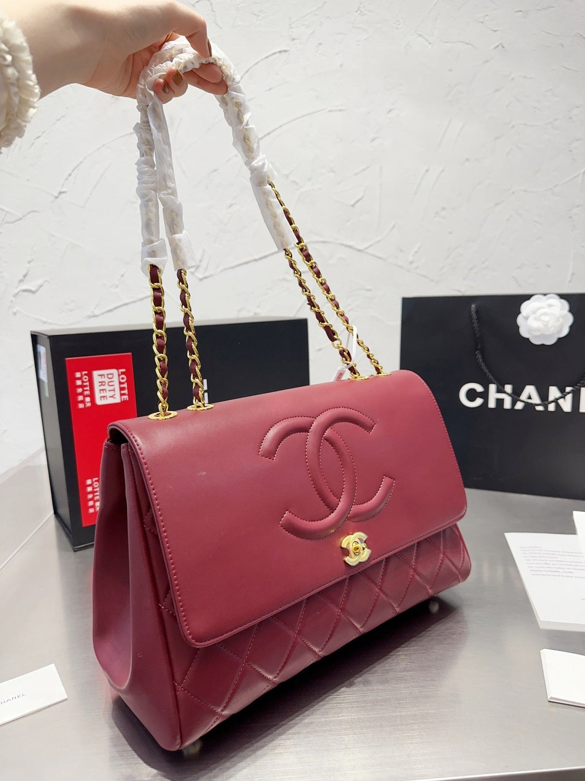 Pharrell Chain Leather Shoulder Bag