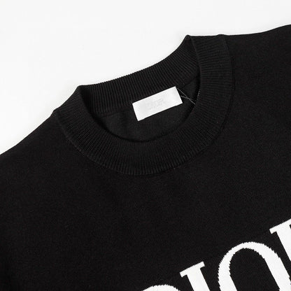 0528 Jacquard classic letter woolen short-sleeved T-shirt