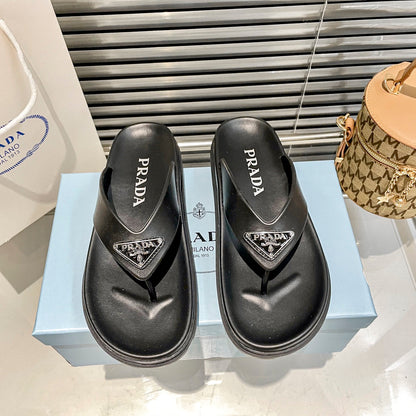 Triangle Logo Rubber Flip Flops