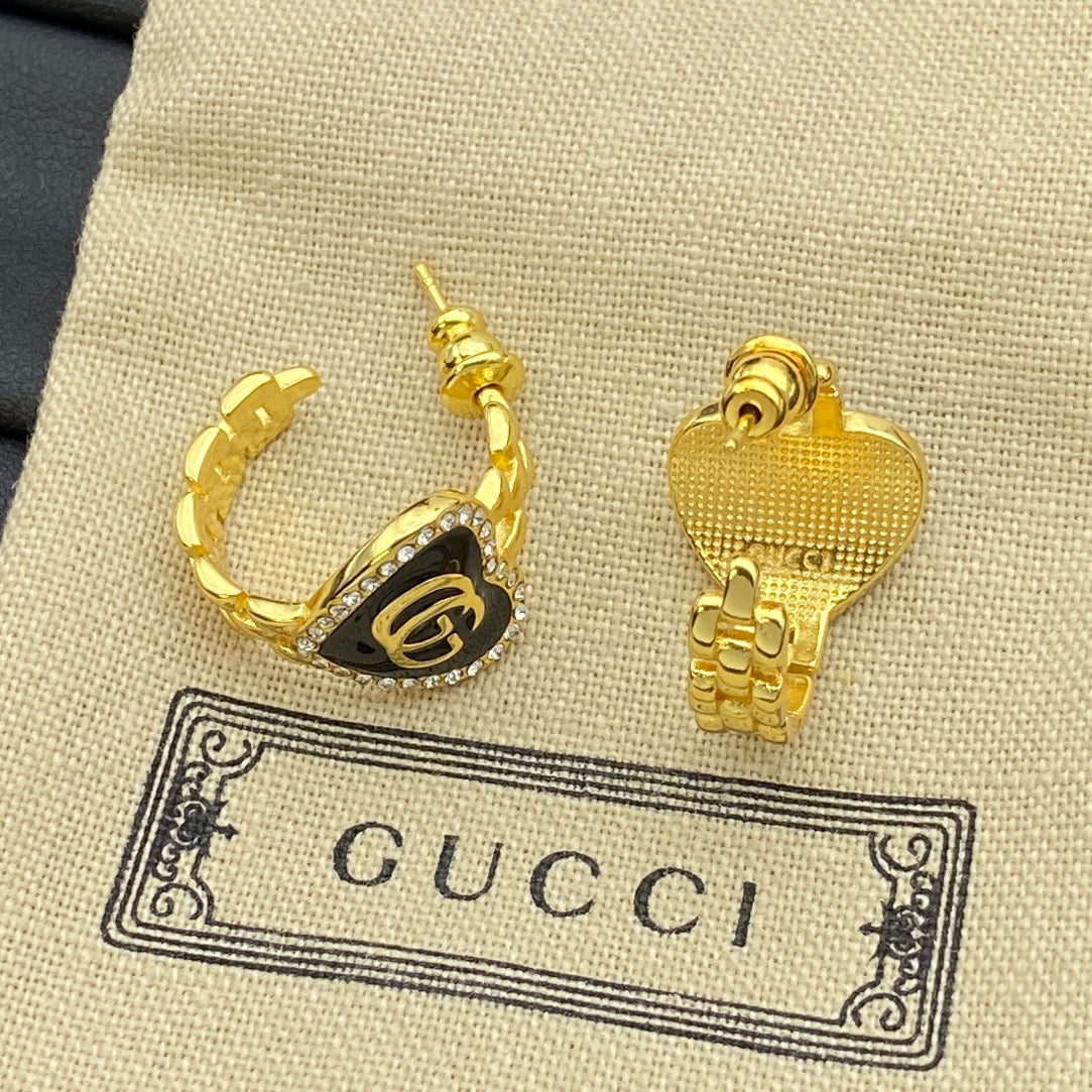 Vintage Heart Hoop Earrings